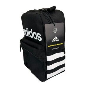 Adidas Black Logo Luch Bag Santiago 2 White Stripe NWT Lunchbox School Work